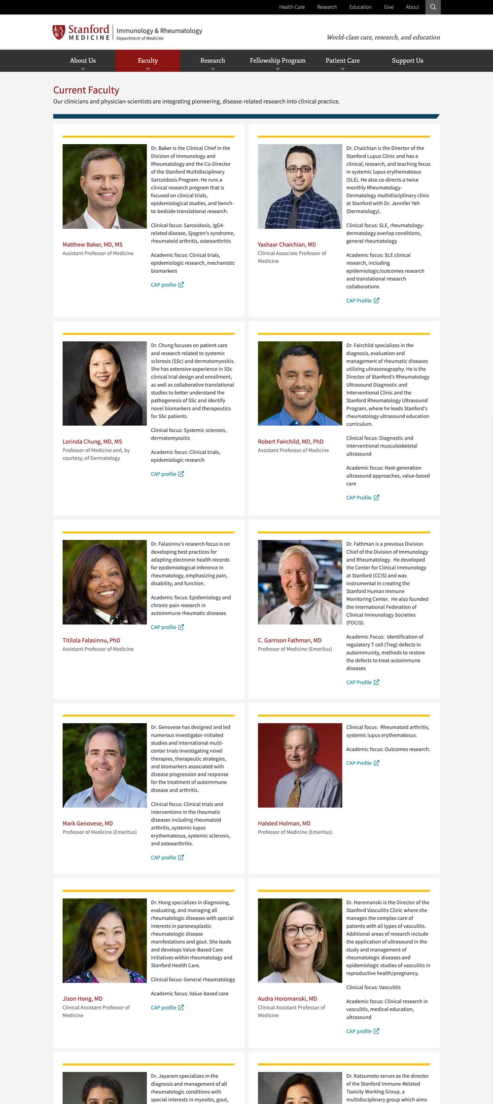 Current Faculty Page
