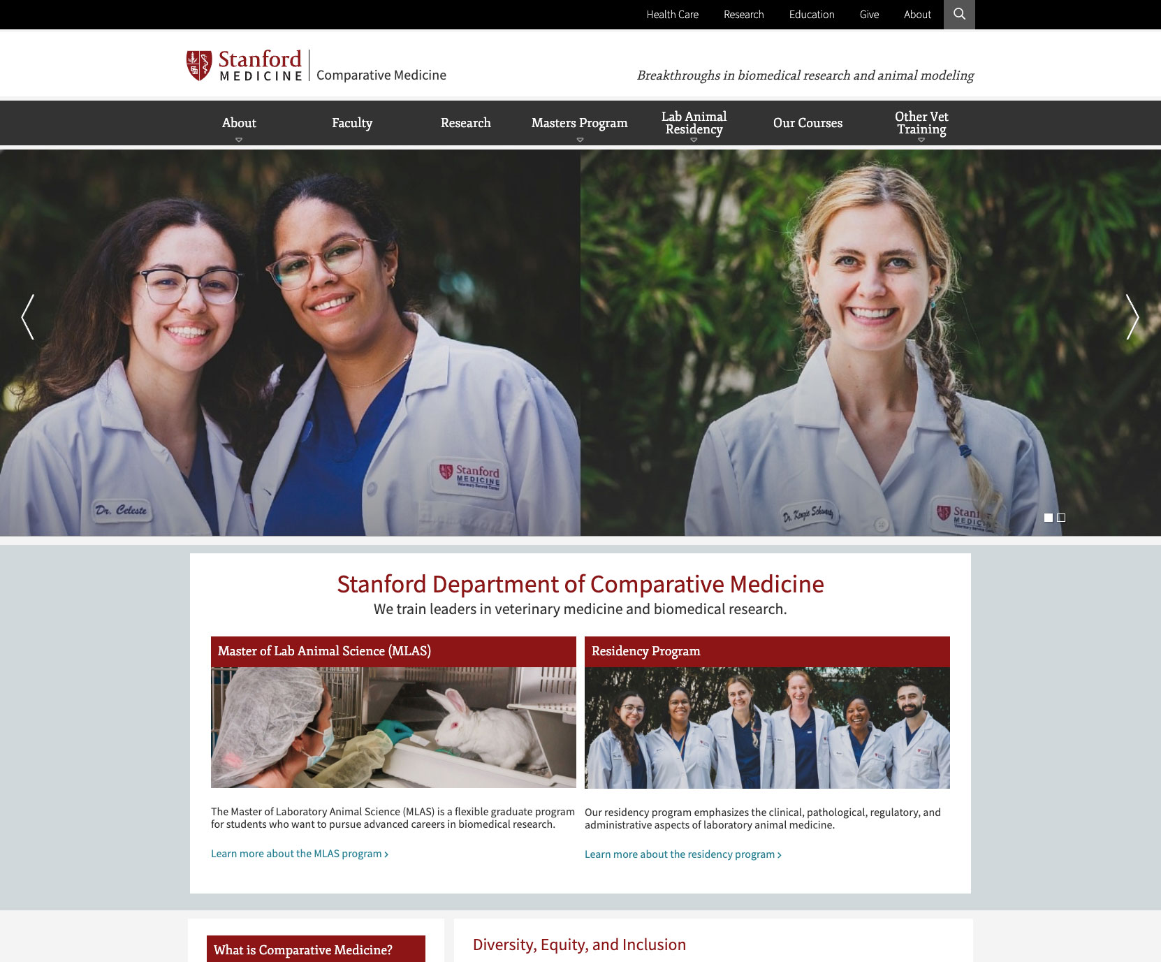 Comparative Medicine at Stanford