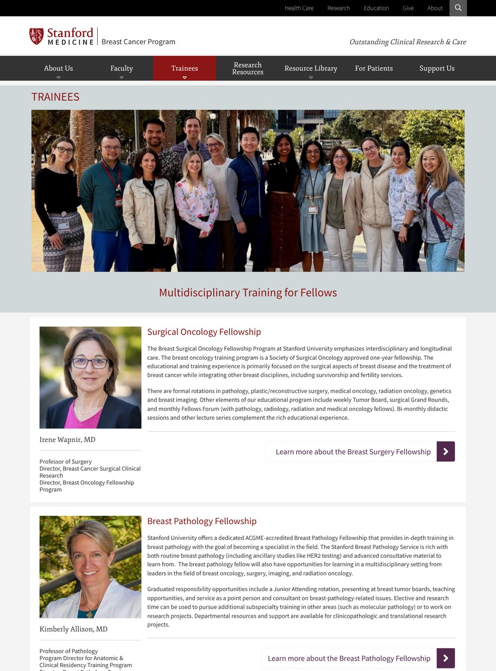 Stanford Breast Cancer Program - Trainees Page