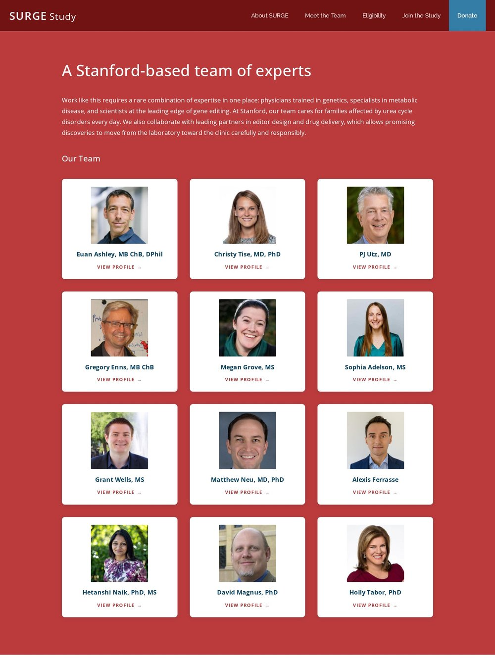Stanford SURGE Study - Meet the Team
